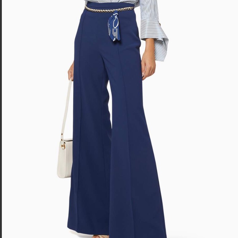 Elisabetta Franchi Chain Belt Palazzo Pants